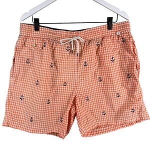 Polo by Ralph Lauren Men's XL Gingham Anchor Print Check Swim Shorts Trunks